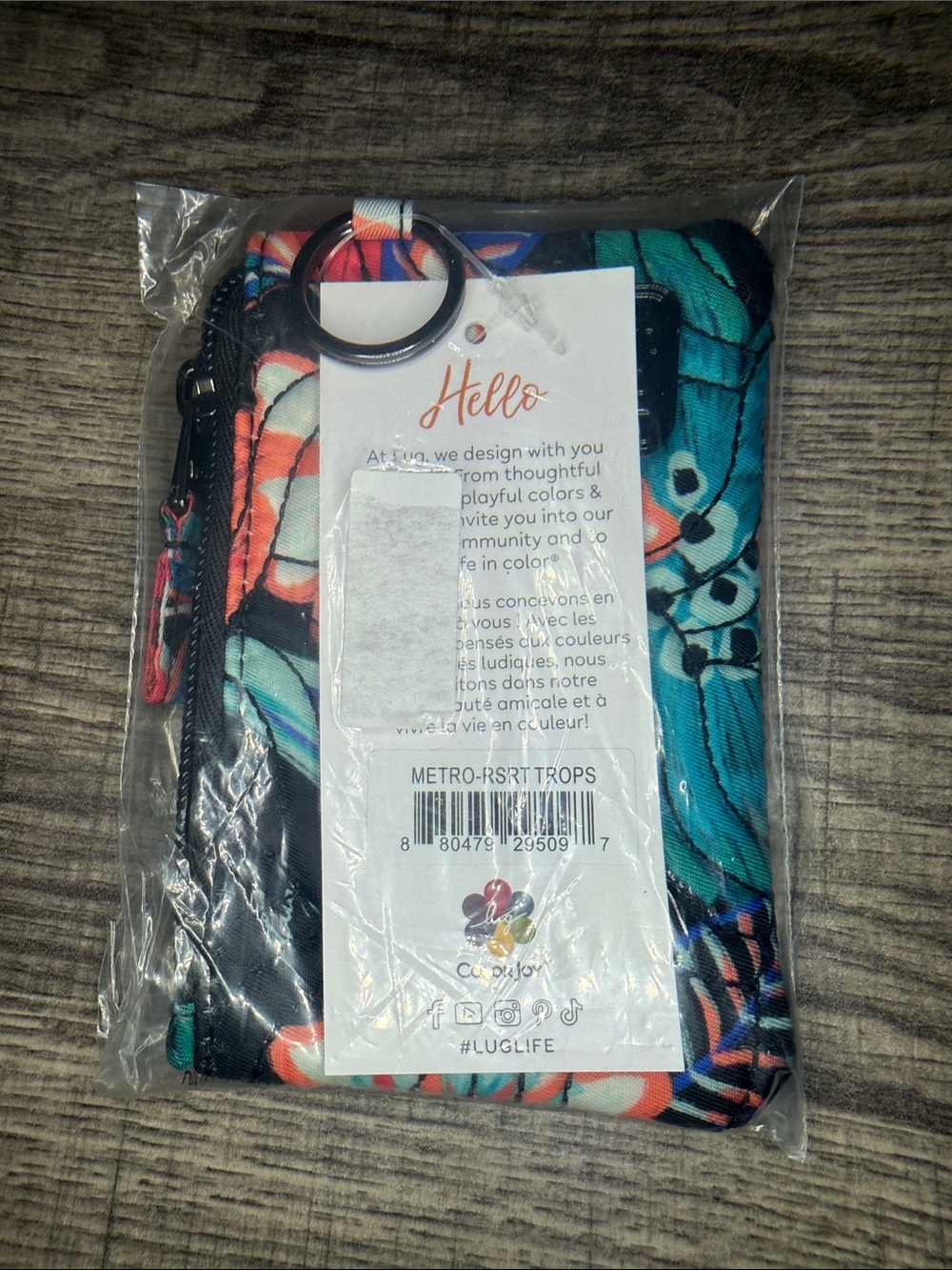 Lug Metro ID Pouch Sealed NWT – Resort Tropics – Clear ID Window Tip/Coin Pouch
